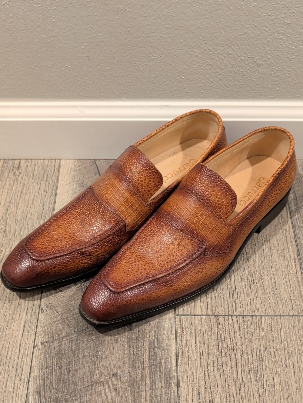 Carrucci Textured Loafers Tan/Cognac 11D